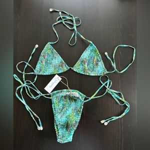 Andi bagus paradise bikini top and bottom bundle blue green teal